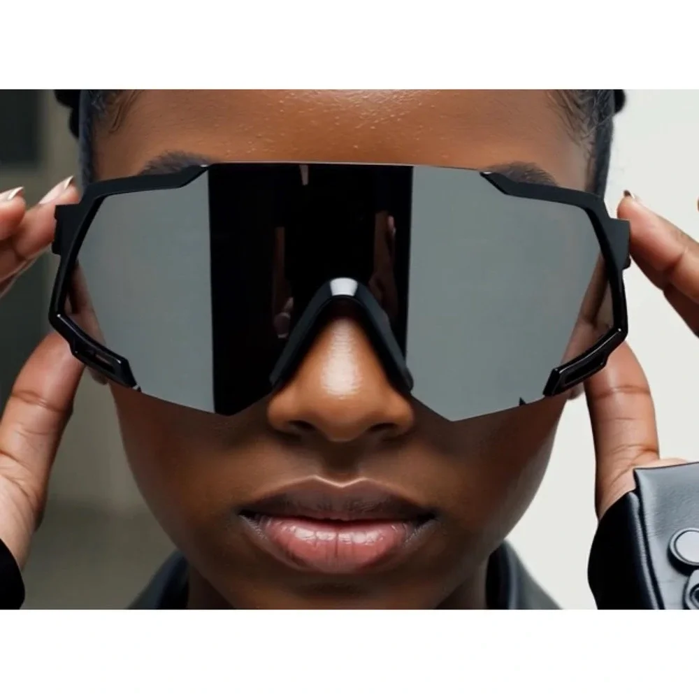 Cycling Sunglasses‎ Women Polarized Silver Mirror Lens Safety Running Shield New